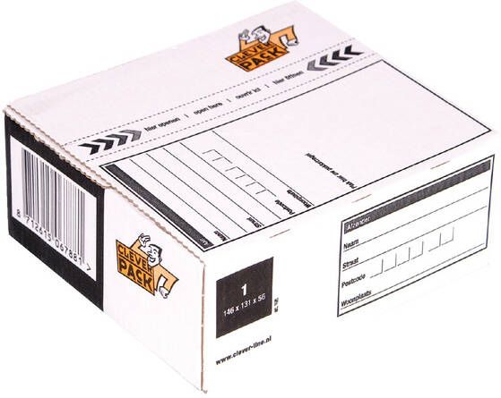 Cleverpack Postpakketbox 1 146x131x56mm wit 25stuks