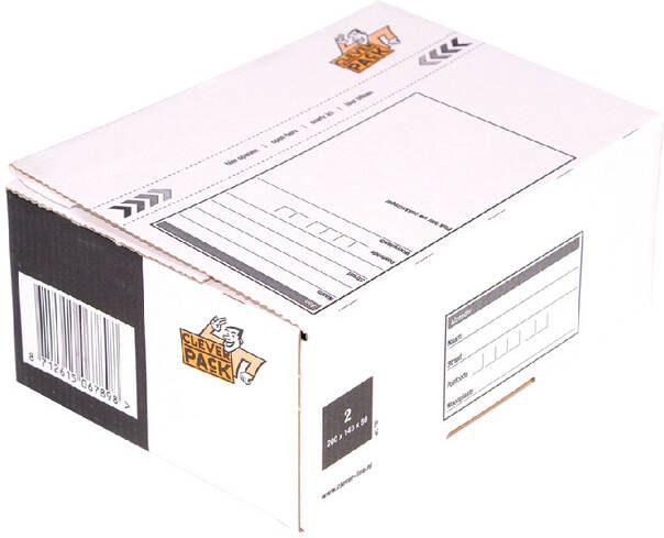 Cleverpack Postpakketbox 2 200x140x80mm wit 25stuks