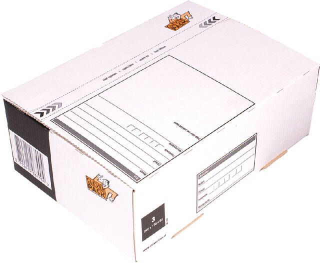 Cleverpack Postpakketbox 3 240x170x80mm wit pak Ã  25 stuks