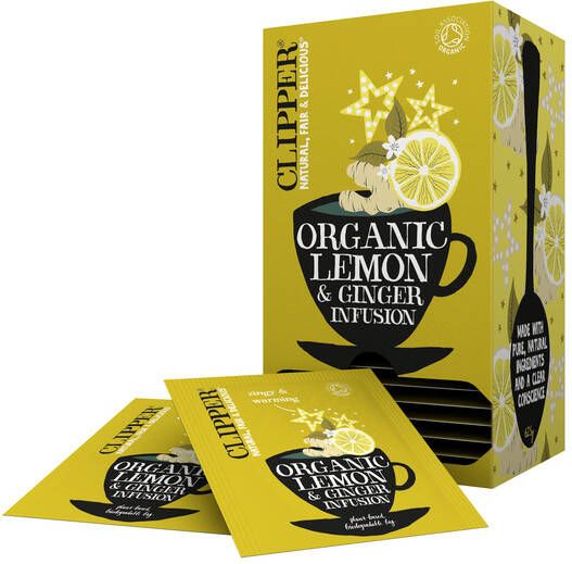 Clipper Thee Infusion Lemon and Ginger bio 25stuks