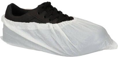 CMT Schoenovertrek 40mu geruwd maat 36-42 CPE wit 100 stuks