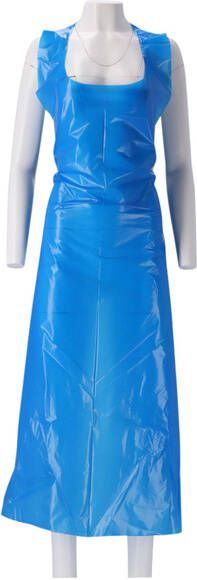 CMT Schort 125x80cm 25mu geruwd op rol PE blauw 100 stuks