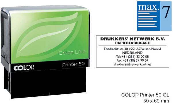 Colop Tekststempel 50 green line personaliseerbaar 7regels 69x30mm