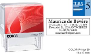 Colop Tekststempel Printer 30 personaliseerbaar 5regels 47x18mm