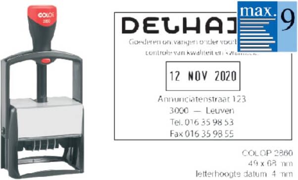 Colop Woord-datumstempel 2860 personaliseerbaar 49x68