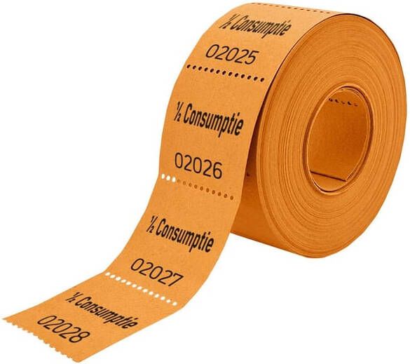 Combicraft Consumptiebon halve consumptie 500 stuks oranje