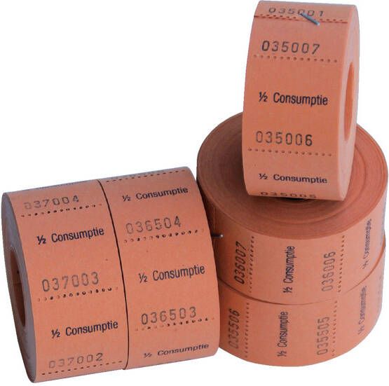 Combicraft Consumptiebon 1 2 consumptie 500 stuks oranje