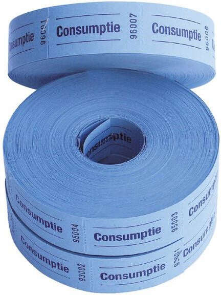 Combicraft Consumptiebon 57x30mm 2 zijdig 2x1000 stuks blauw - Foto 3
