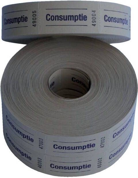 Combicraft Consumptiebon 57x30mm 2-zijdig 2x1000 stuks geel