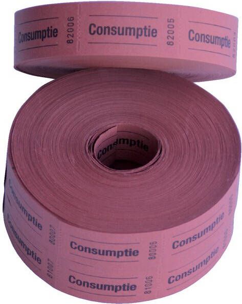 Combicraft Consumptiebon 57x30mm 2 zijdig 2x1000 stuks rood - Foto 2
