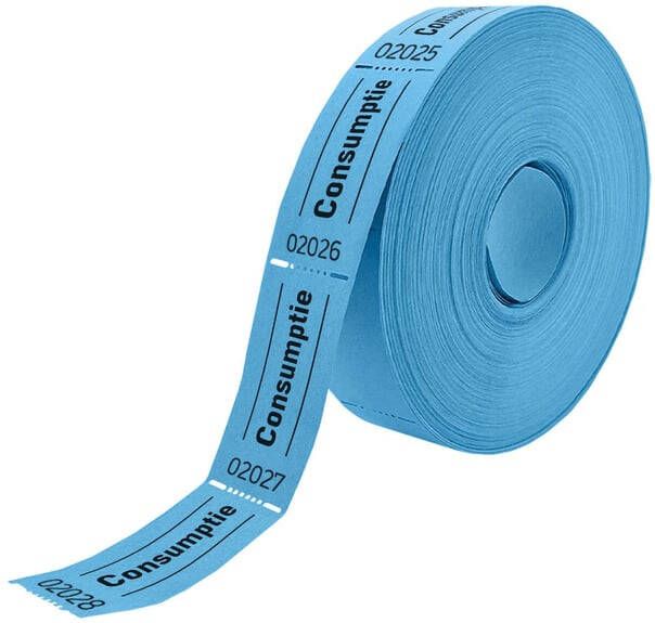 Combicraft Consumptiebon 57x30mm 2 zijdig 2x1000 stuks blauw - Foto 2