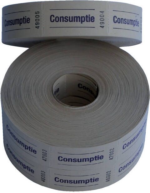 Combicraft Consumptiebon 57x30mm 2-zijdig 2x1000 stuks geel