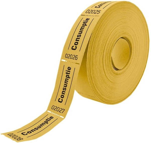 Combicraft Consumptiebon 57x30mm 2-zijdig 2x1000 stuks geel