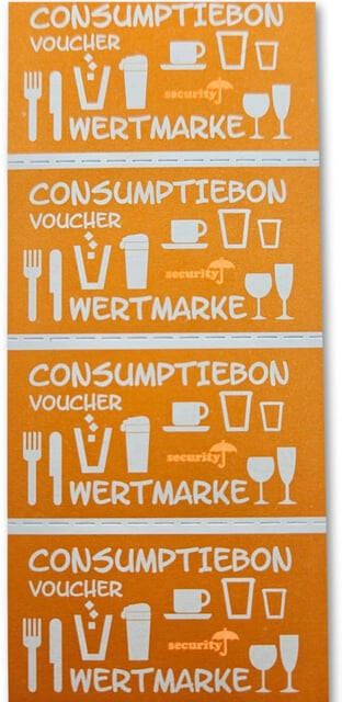 Combicraft Consumptiebon met UV beveiliging 500 stuks oranje