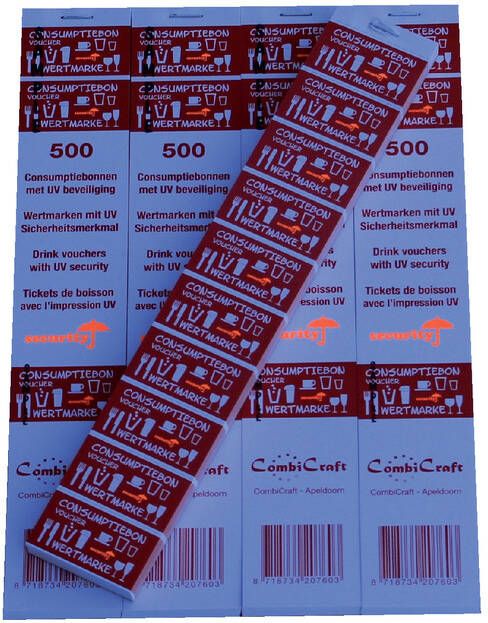 Combicraft Consumptiebon met UV beveiliging 500 stuks rood - Foto 2
