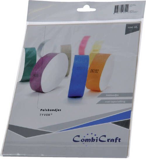 Combicraft polsbandjes Tyvek geel pak van 100 stuks