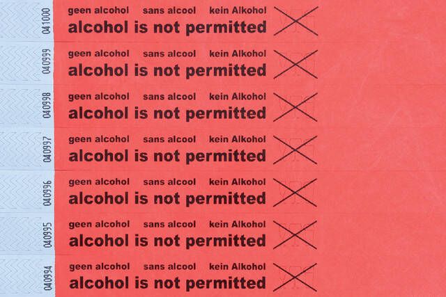 Combicraft Polsbandje alcohol not permitted rood
