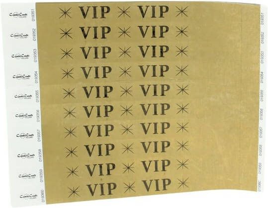 Combicraft Polsbandje met opdruk VIP wit 100 stuks