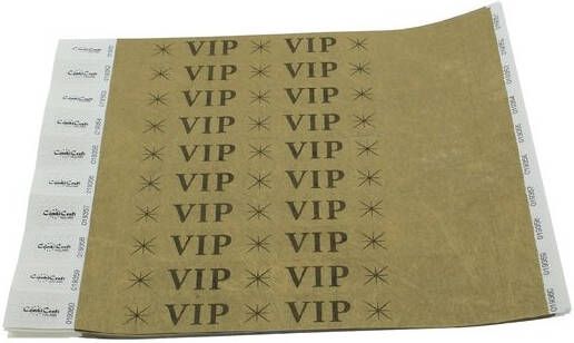 Combicraft Polsbandje met opdruk VIP wit 100 stuks - Foto 3