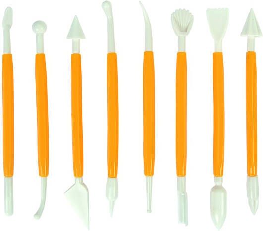 Conda Boetseerspatel set Ã  8 stuks 15 cm plastic