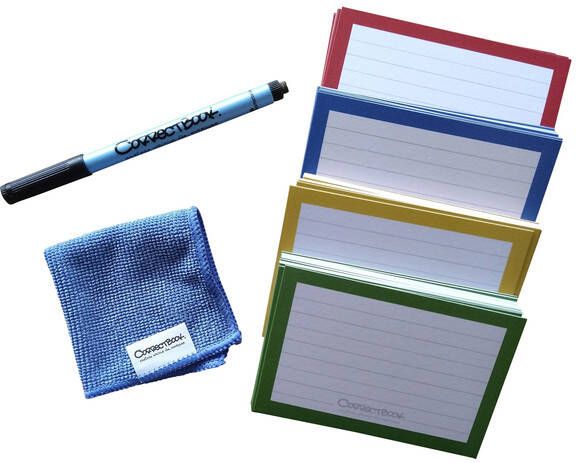 Correctbook Flashcards (systeemkaarten) ft A5 uitwisbaar herbruikbaar gelijnd pak van 144 stuks