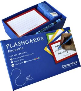 Correctbook Flashcards (systeemkaarten) ft A5 uitwisbaar herbruikbaar gelijnd pak van 144 stuks