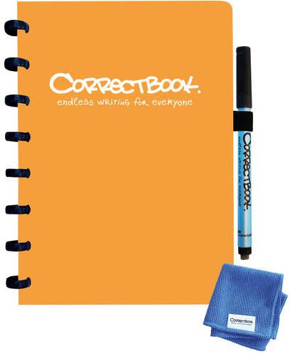 Correctbook A5 Original: uitwisbaar herbruikbaar notitieboek blanco Peachy Orange (oranje)