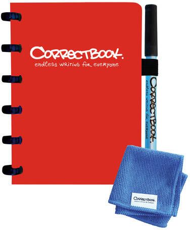 Correctbook A6 Original: uitwisbaar herbruikbaar notitieboek gelijnd Horizon Red (rood)