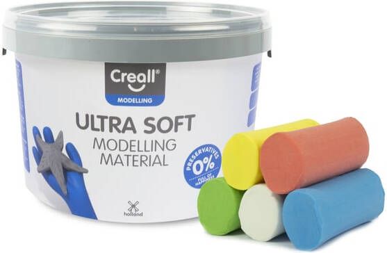 Creall Klei Play-it Ultra Soft helder rood blauw groen geel wit 1100 gram