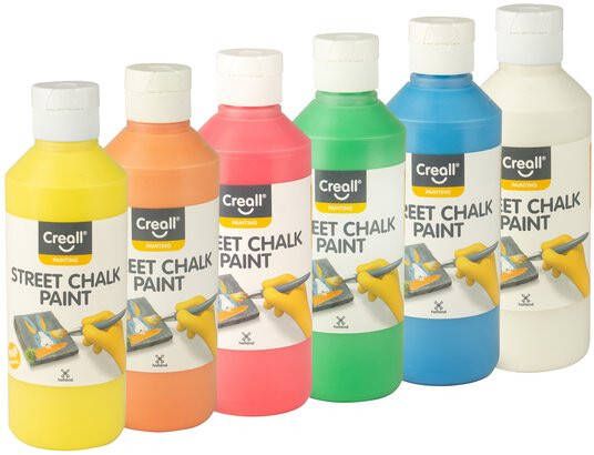Creall Stoepkrijtverf Chalk Paint 6 kleuren Ã  250ml