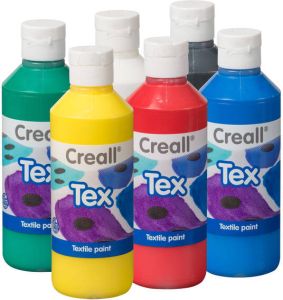 Creall Textielverf TEX 250ml set Ã  6 kleuren