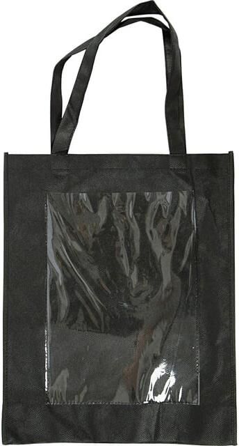 Creativ Company Tas 42x34x12cm met plastic voorkant zwart