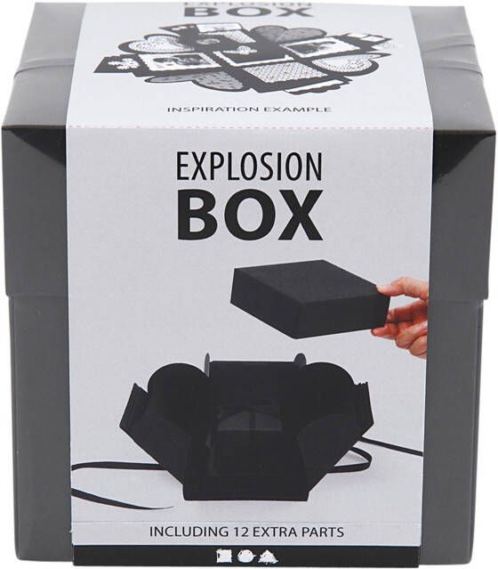 Creotime Explosion box Creativ Company 12x12x12cm zwart