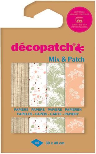 DÃ©copatch Hobbypapier 30x40cm set Ã  4 vel thema Terracotta