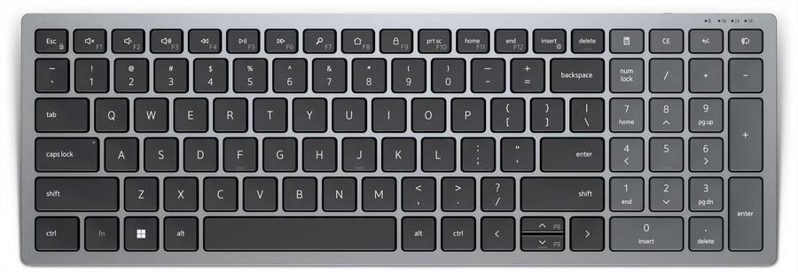 Dell KB740 toetsenbord Kantoor RF-draadloos + Bluetooth AZERTY Belgisch Grijs Zwart