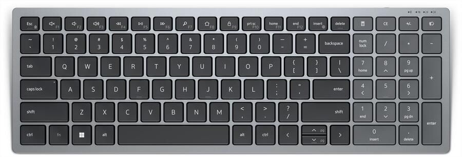 Dell KB740 toetsenbord Kantoor RF-draadloos + Bluetooth QWERTY US International Grijs Zwart