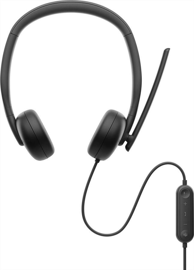 Dell WH3024 Headset Bedraad Hoofdband Oproepen muziek USB Type-C Zwart