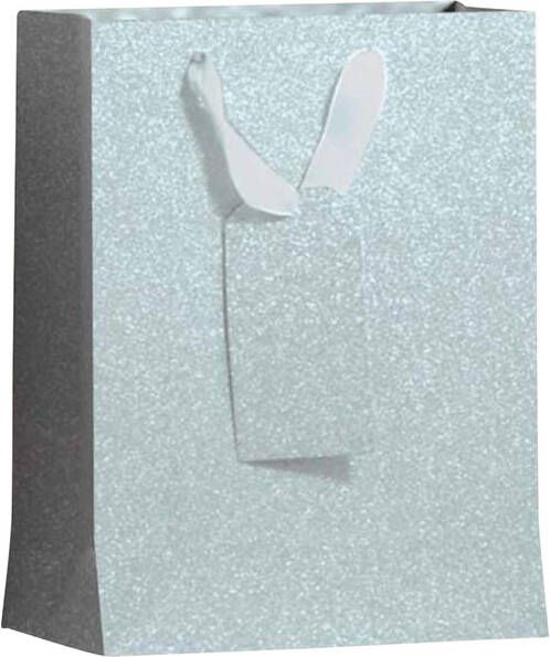 IG design Cadeautas IG Group Zilver glitter 175x98x229mm
