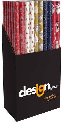 Design Group INPAKPAPIER KERST METALLIC 150X70CM ASSORTI