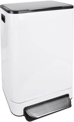 Desq Afvalbak pedaalemmer 40 liter RVS wit