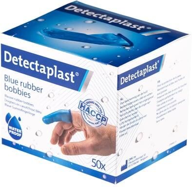 Detectaplast Vingerlingen rubber blauw 50 stuks