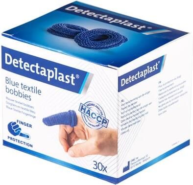 Detectaplast Vingerlingen textiel blauw 30 stuks