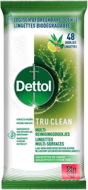 Dettol reiningsdoekjes TruClean eucalyptus en limoen pak van 48 stuks