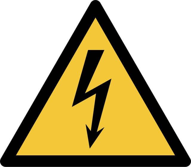 Djois Pictogram bordje Waarschuwing: elektrische spanning 150x133mm Geel