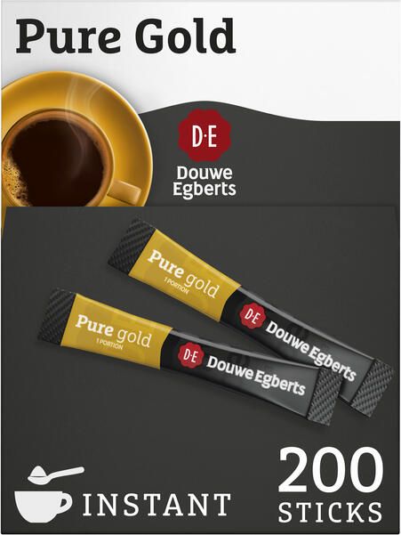 Douwe Egberts Koffie pure gold instant sticks doos 200 stuks - Foto 2
