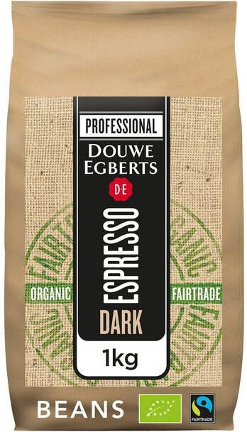 Douwe Egberts koffiebonen Espresso Dark Roast bio & fairtrade pak van 1 kg