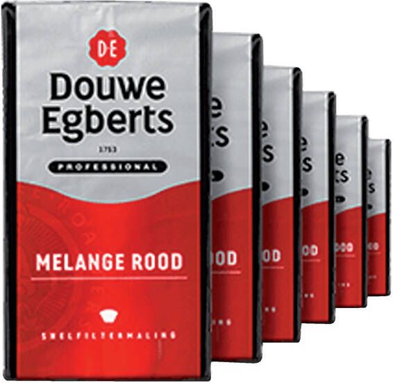 Douwe Egberts gemalen koffie voor snelfilters Rood pak van 500 g