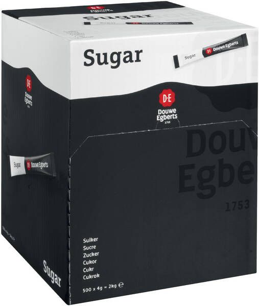 Douwe Egberts suikersticks 4 g doos van 500 stuks