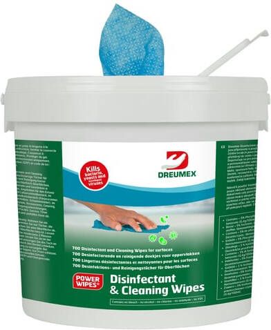 Dreumex Desinfectiedoekjes Disinfectant & Cleaning emmer 700 stuks blauw