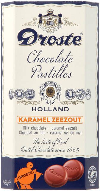 Droste Chocolade duopack pastilles melk karamel zeezout 160gr